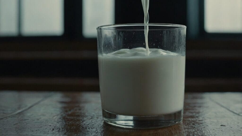 Milk on table