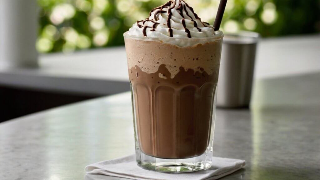 Closeup of a Mocha Frappe