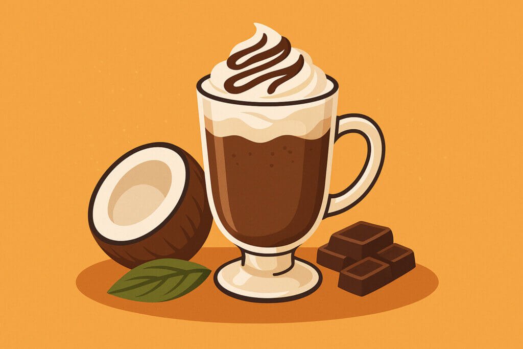 Coconut Mocha Coffee Vector