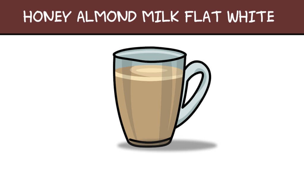 Honey Almond Milk Flat White Vector Art
