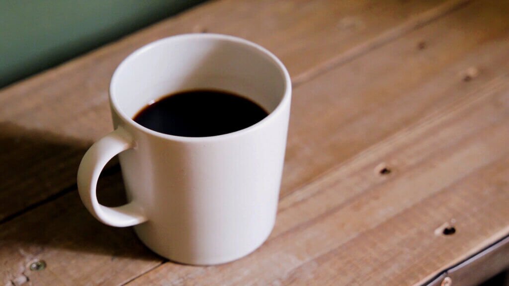 Hot Black Coffee in Ceramic Mug